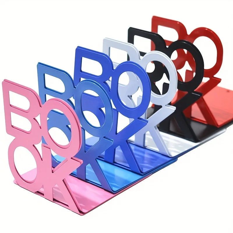 Iron Bookends – Non-Slip Desktop Book Stand & Shelf Holder Pair Iron Bookends Axl