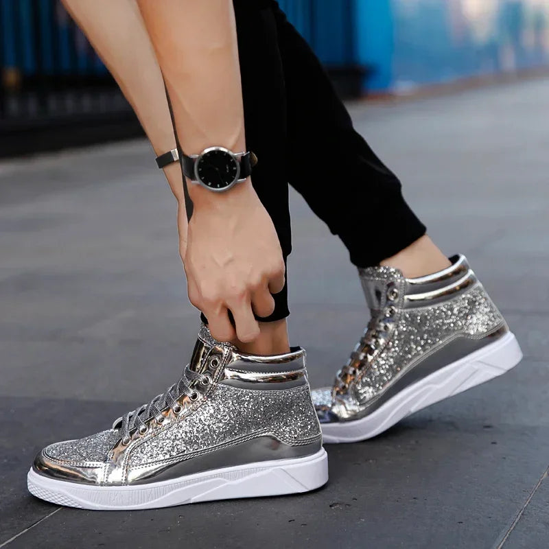 YBQJOO Men's High-Top Sneakers – Non-Slip Casual Fashion Boots High-Top Sneakers Axl