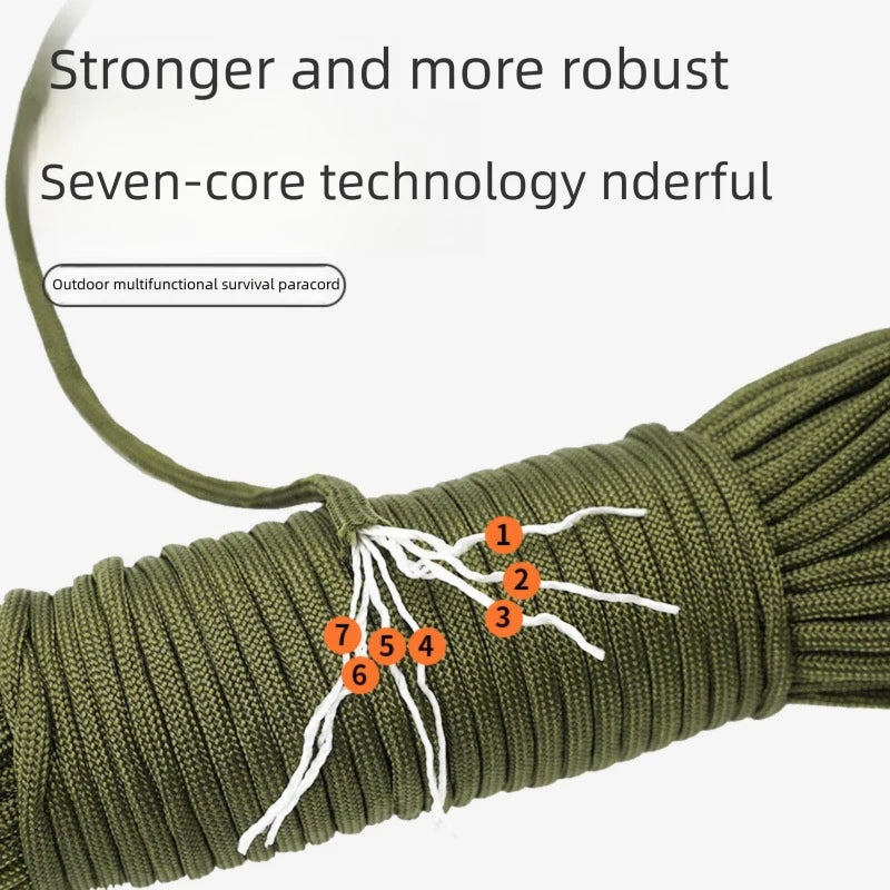 4mm 7-Core Paracord Rope 31m – 280 lb Braided Survival Cord Paracord Rope Axl