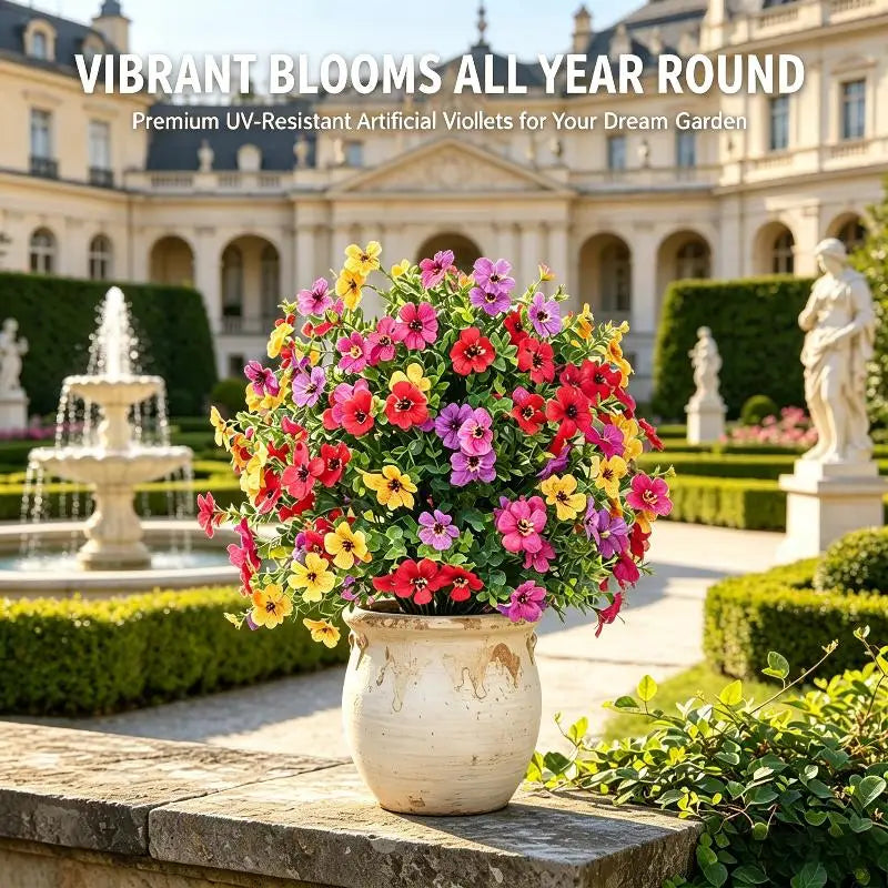 18" Artificial Petunia Flowers with Ground Stakes | Outdoor Decor Artificial Garden Flowers Axl