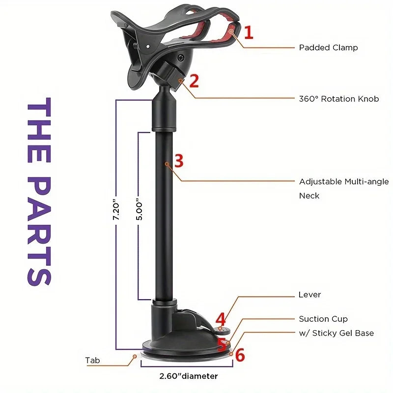 360° Car Dashboard Phone Mount – Universal Suction Cup Holder Car Phone Mount Axl
