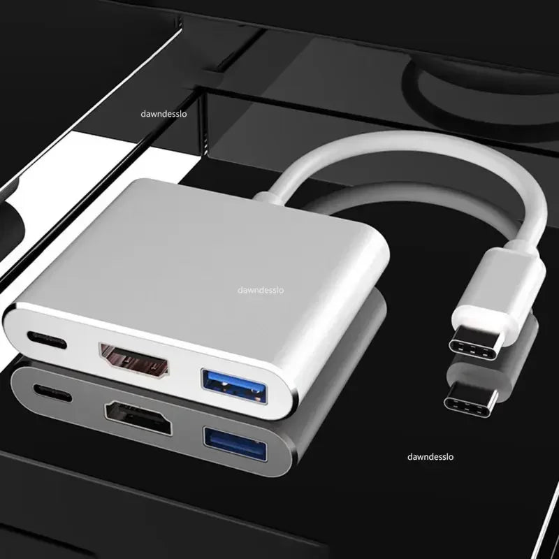 USB-C 3-in-1 Hub – 4K HDMI, USB 3.0 & 100W PD Charging USB-C Multiport Hub Axl