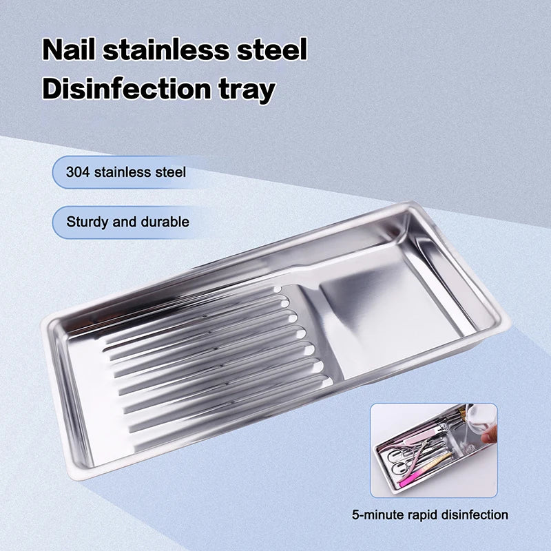 Nail Tool Sterilizing Tray – Stainless Steel Disinfection Dish Nail Sterilizing Tray Axl