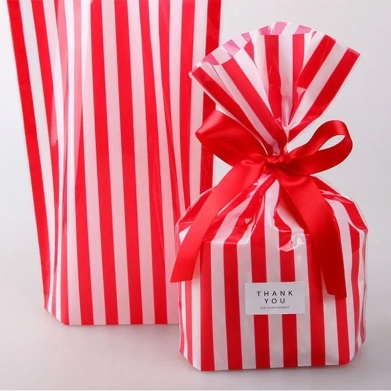 50-Pack Stripe Bow Tie Gift Bags for Candy, Cookie & Party Favors Party Favor Bags Axl