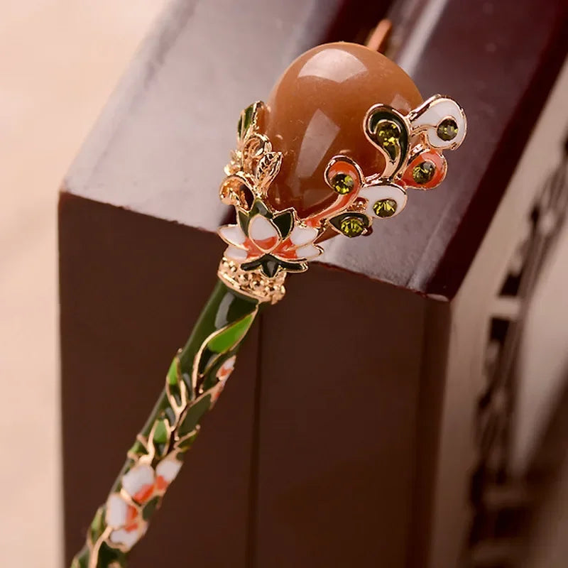 Retro Imitation Jade Hair Stick – Vintage Alloy Hairpin for Women Vintage Hair Stick Axl