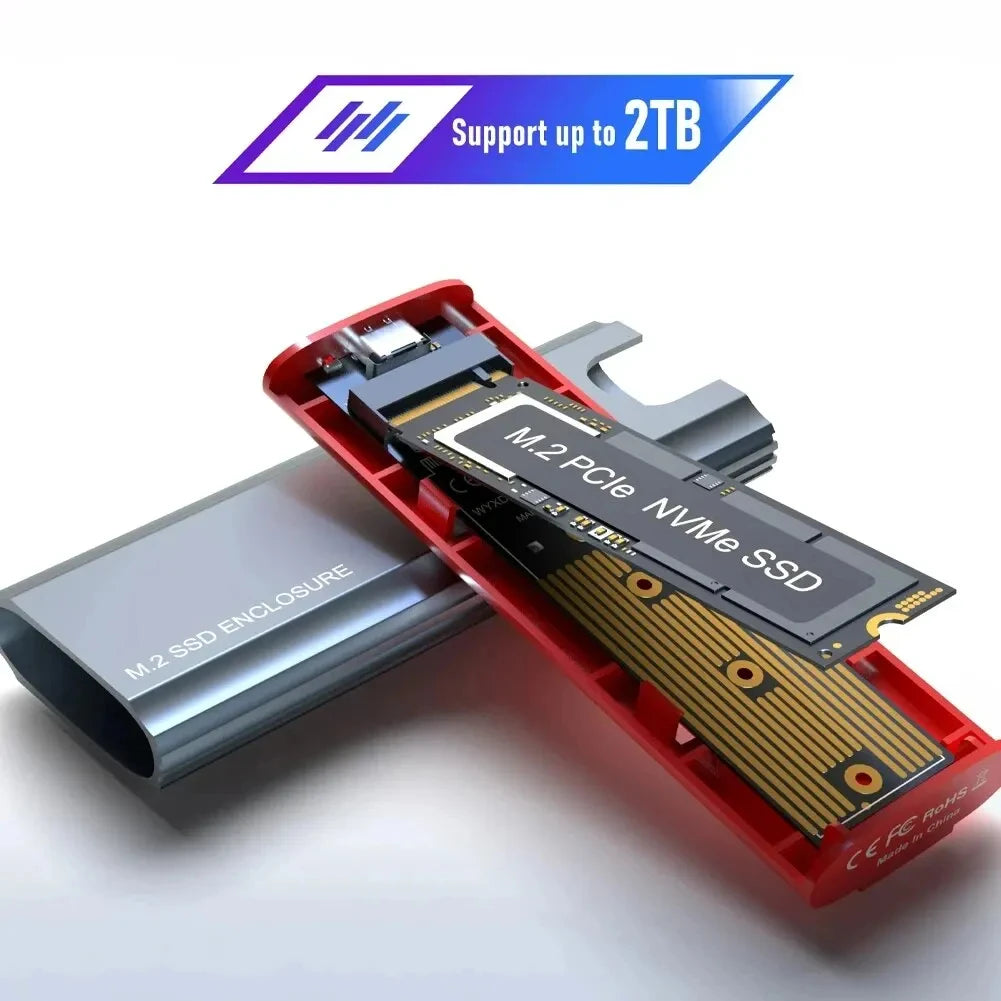 M.2 NVMe SATA SSD Enclosure – 10Gbps USB 3.2 Gen 2 USB-C SSD Enclosure Axl