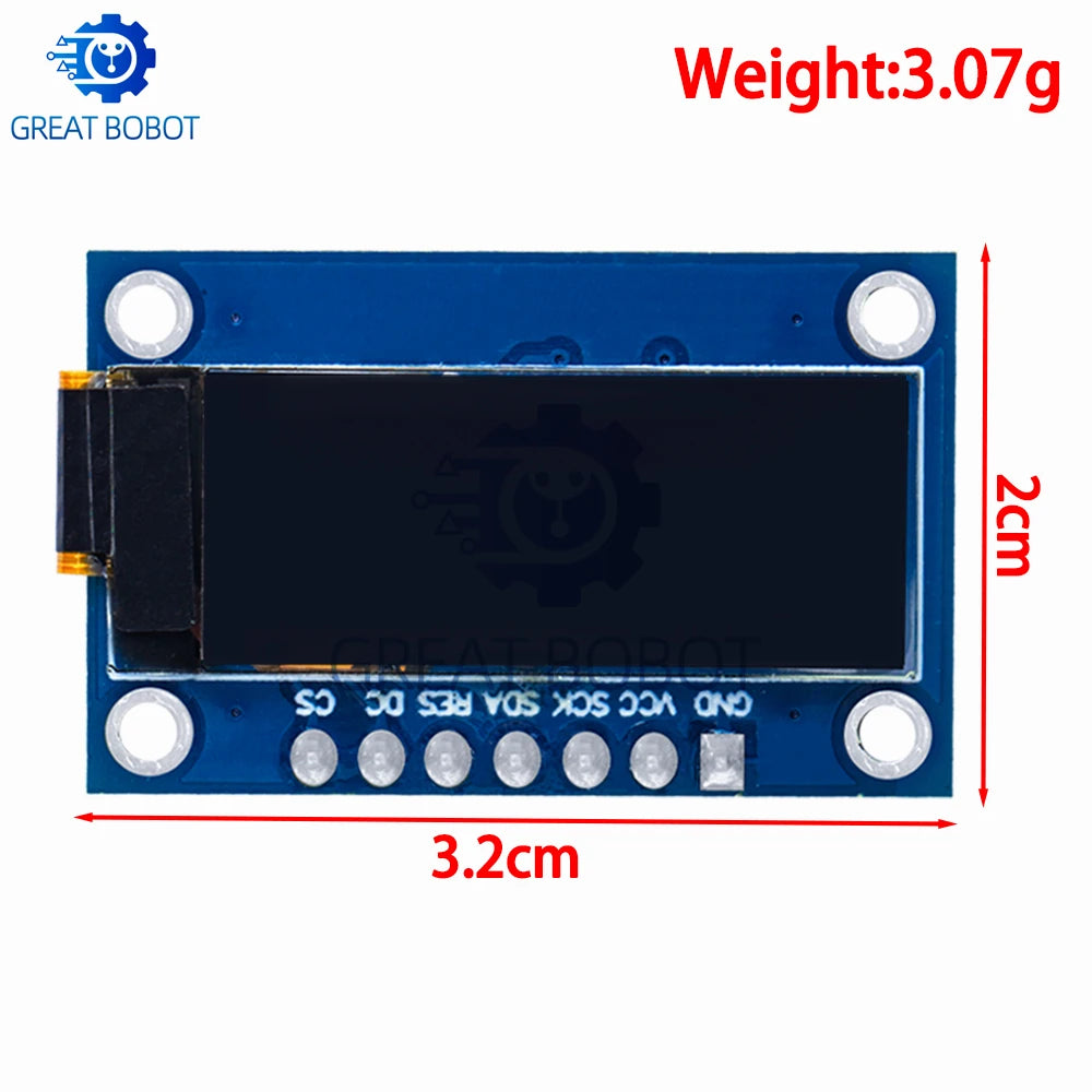 SSD1306 0.91" 128x32 SPI OLED Module for Arduino – White/Blue OLED Display Module Axl