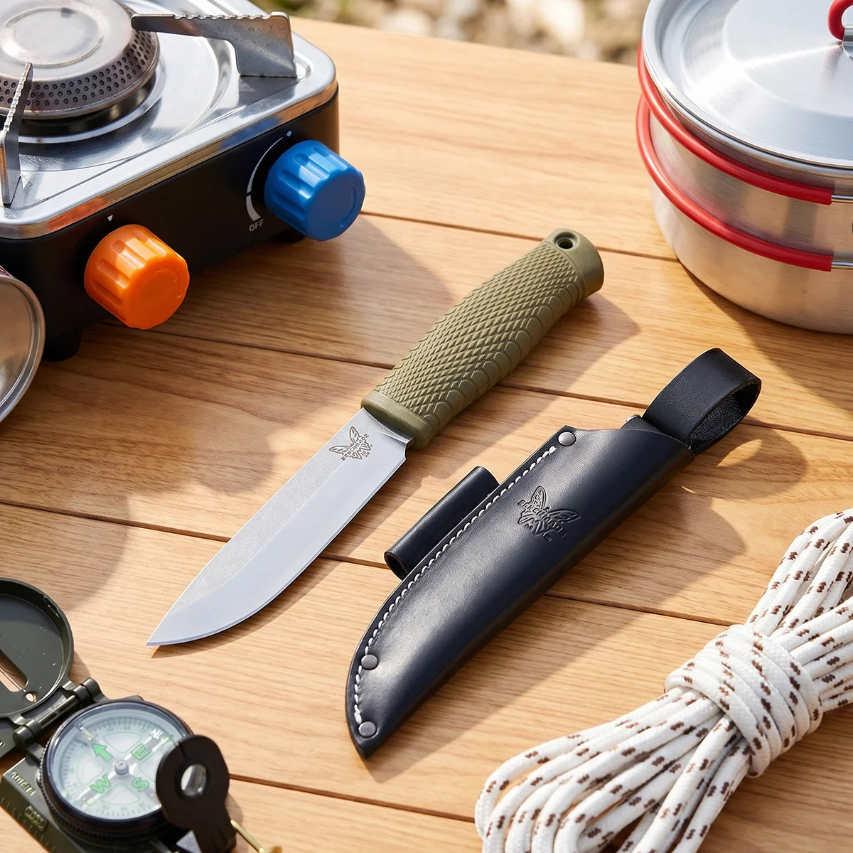 Outdoor Camping Fixed Blade Knife – D2 Steel & Leather Sheath Fixed Blade Knife Axl