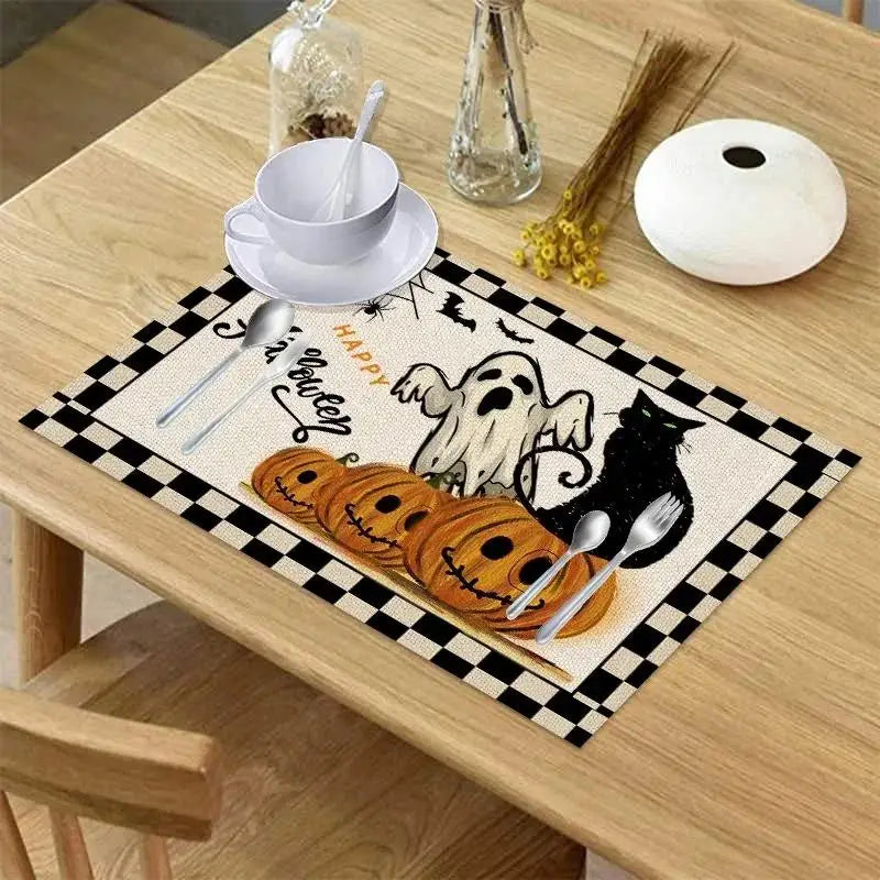 Halloween Plaid Placemat 42x32cm – Heat-Resistant Table Mat Halloween Placemat Axl 42X32cm A4