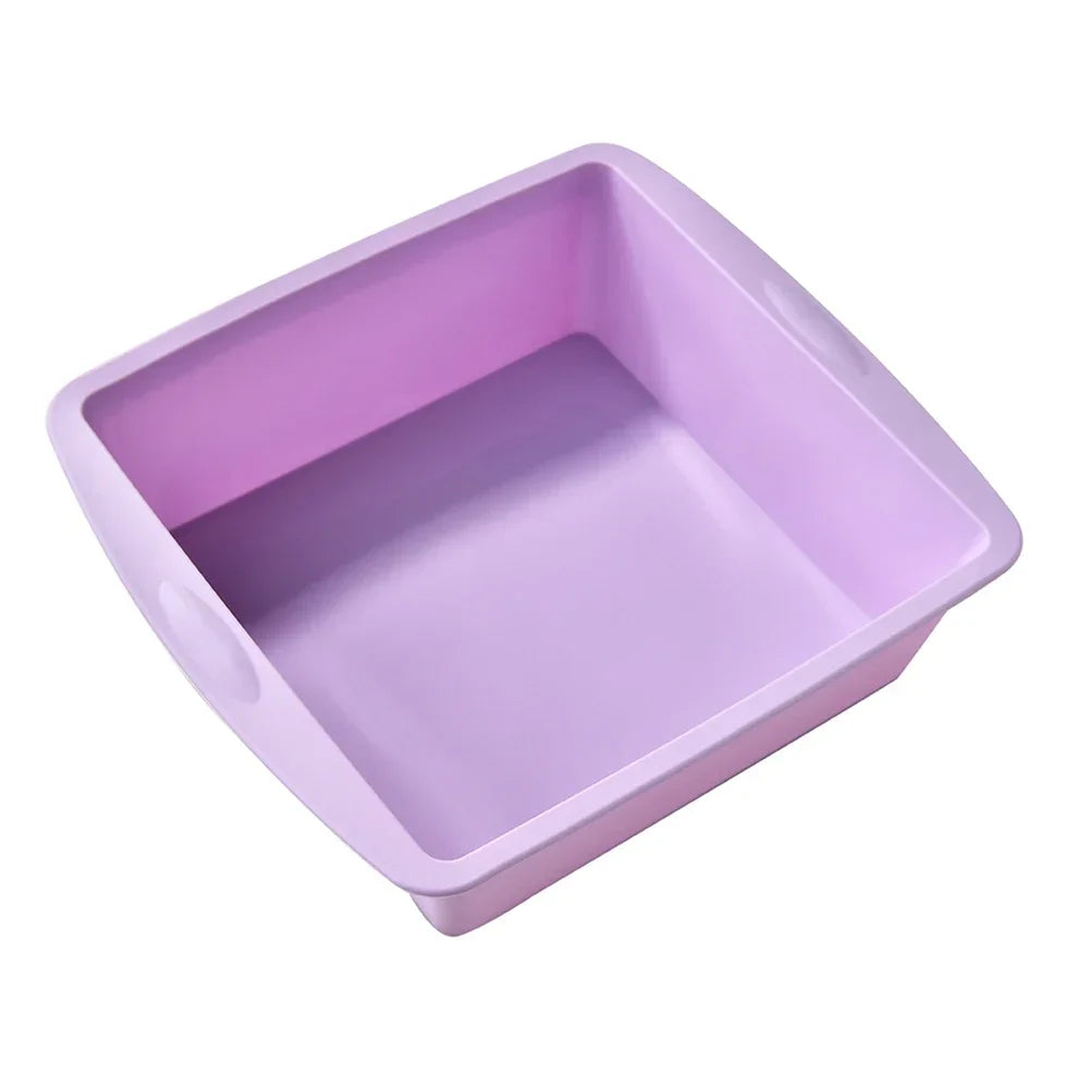 Silicone Square Cake Pan – Non-Stick Brownie Mold, Oven Safe Silicone Baking Pan Axl 1Pc Purple