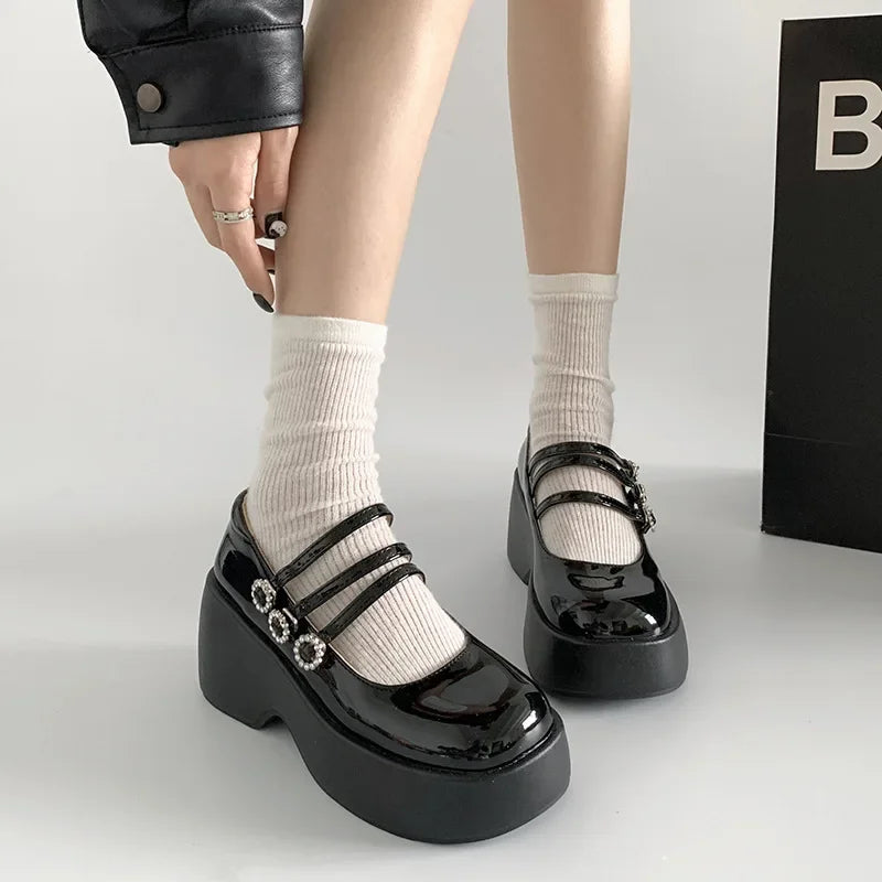 Platform Mary Jane Pumps – Women's Thick High Heel Loafers Platform Heel Pumps Axl