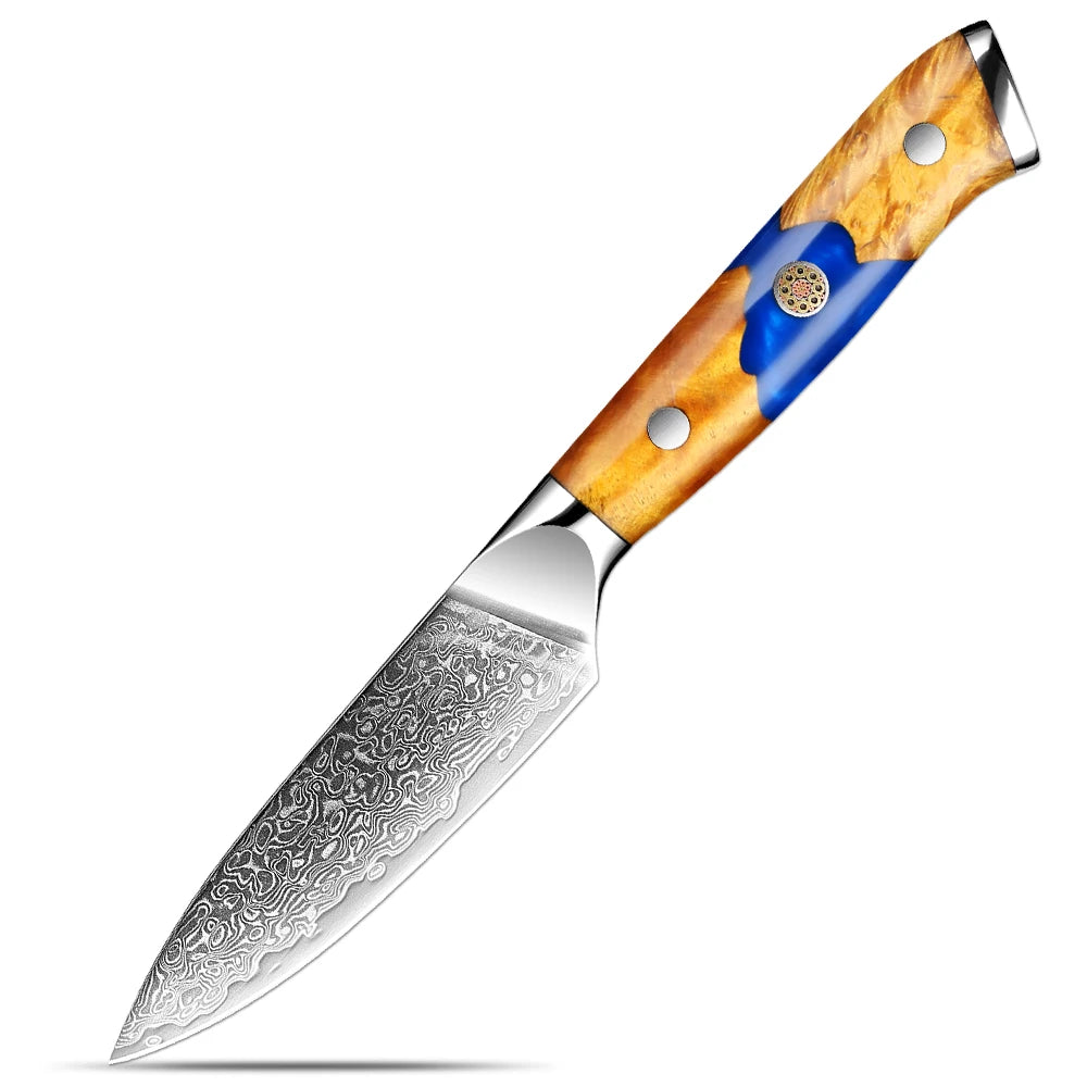 XITUO 3.5" Damascus Steel Paring Knife – Sharp Full Tang Paring Knife Axl Paring knife