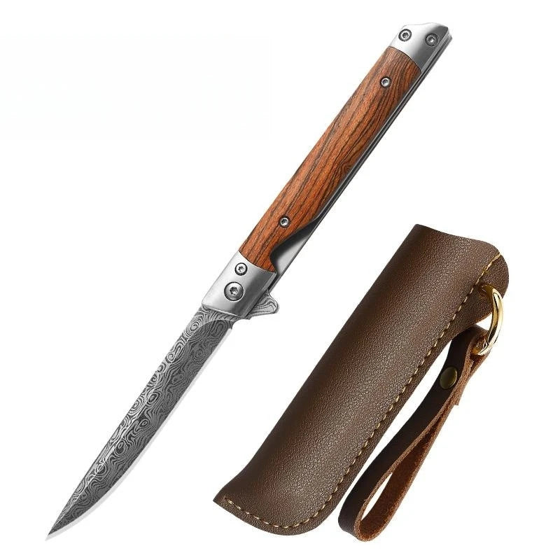 Stainless Steel Paring Knife – Sharp Laser Blade & Wood Handle Paring Knife Axl B