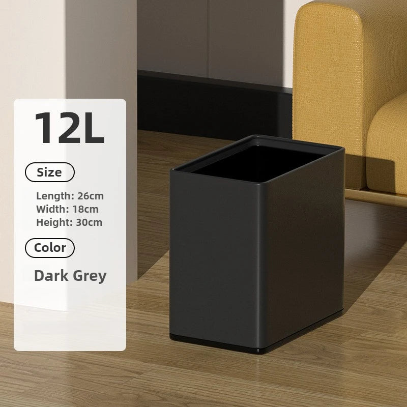 Stainless Steel Trash Can 12L – Modern Open-Top Waste Bin Stainless Waste Bin Axl Dark Grey