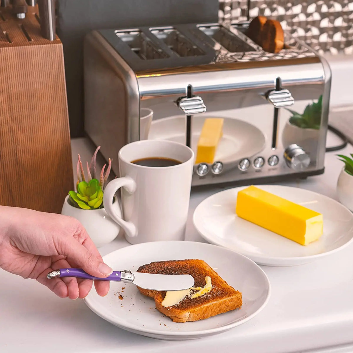 4-Piece Stainless Steel Butter & Cheese Spreader Knife Set Spreader Knife Set Axl