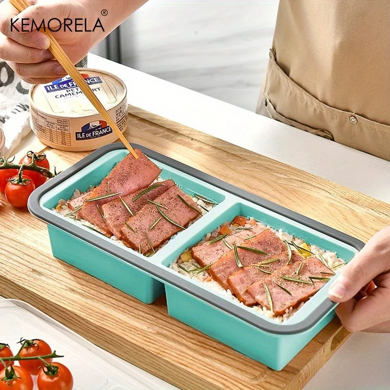 KEMORELA Silicone Food Storage Container 2/3/4 Grid Airtight Food Storage Container Axl