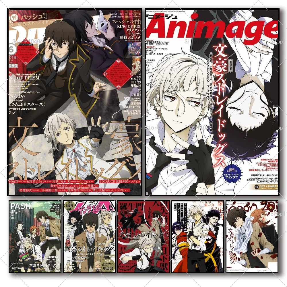 Bungou Stray Dogs Anime Poster – Self-Adhesive Wall Art Sticker Anime Wall Poster Axl
