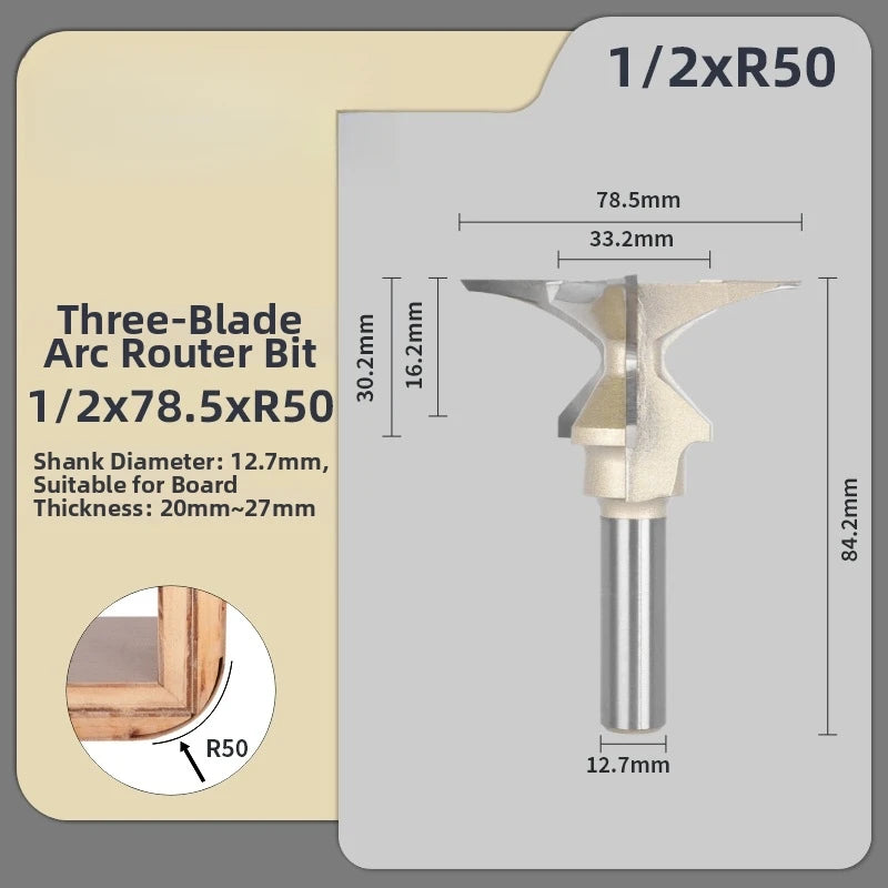 12.7mm Round Nose Router Bit – Arc Bending for Wood & MDF Woodworking Router Bit Axl