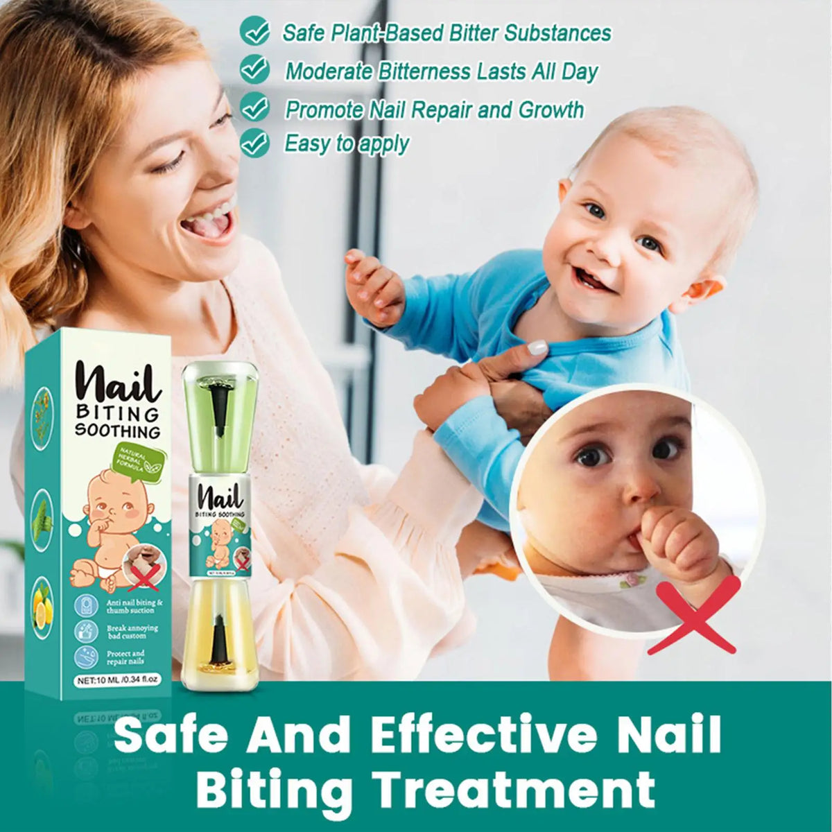 Bitter Nail Biting Polish 10ml – Hydrating Nail Strengthener Nail Biting Polish Axl