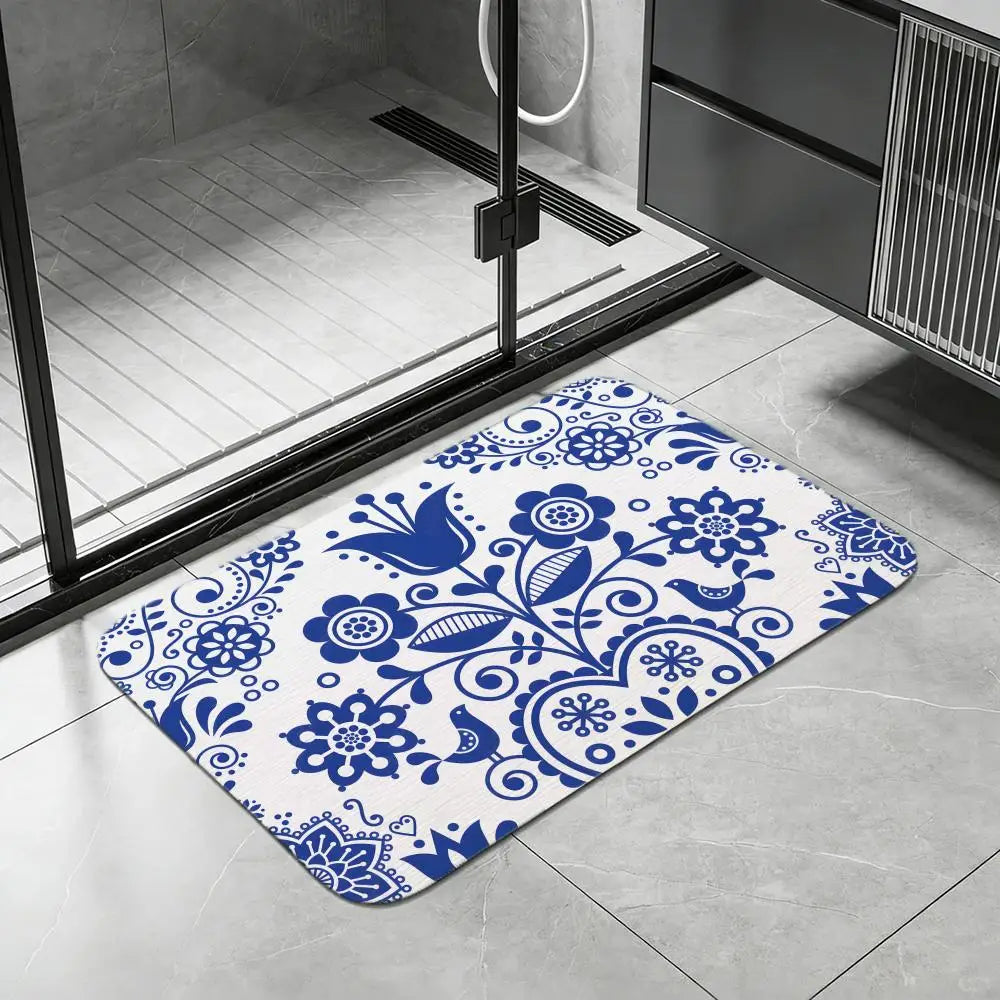 Swedish Dala Diatomite Bath Mat – Quick-Dry Non-Slip Floor Mat Diatomite Bath Mat Axl White8 50x80cm