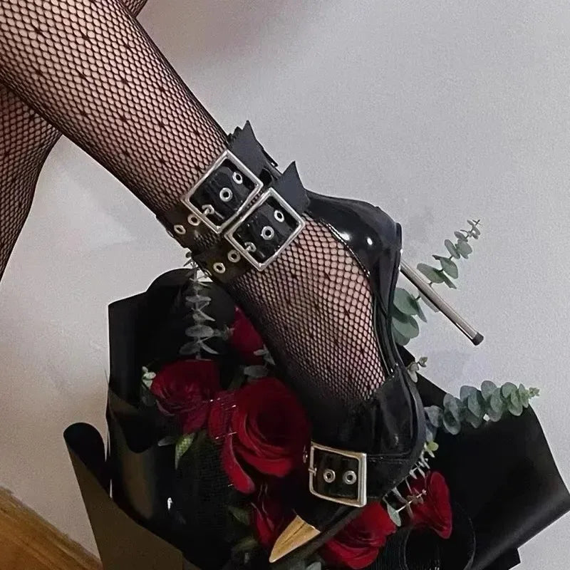 Women's Pointed Toe Stiletto Sandals – Buckle High Heels Stiletto Heel Sandals Axl