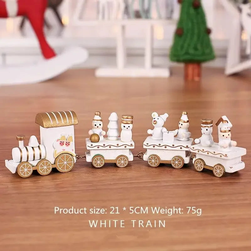 Christmas Wooden Mini Train Ornament Set – 3-Piece Décor Christmas Train Ornament Axl