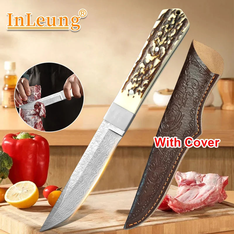 InLeung Damascus Kitchen Cleaver – Hand Forged Stainless Steel Kitchen Cleaver Knife Axl