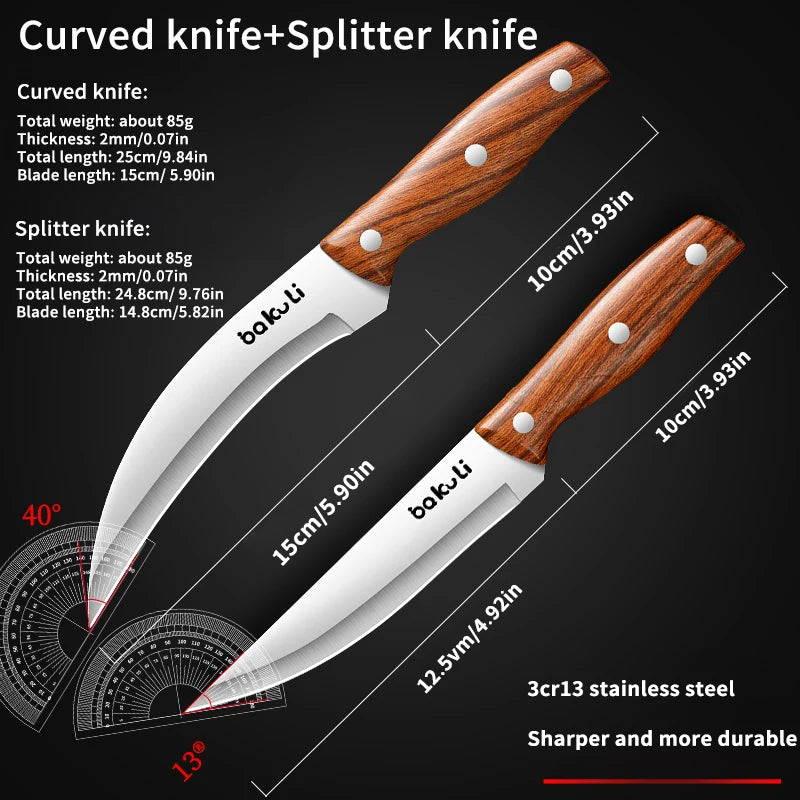 PLYS Professional Boning Knife – High Carbon Stainless Steel Boning Knife Axl 2PCS C