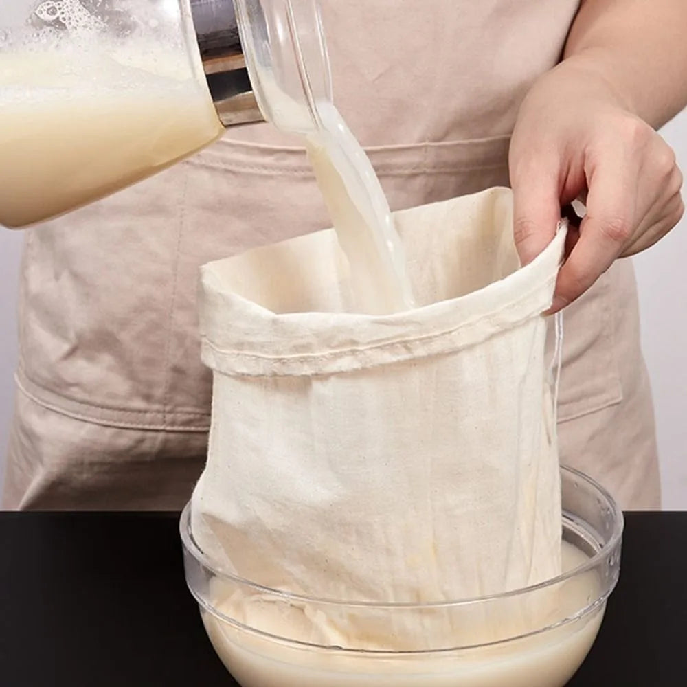Cheesecloth Strainer Bag – Nut Milk, Cold Brew, Tea & Yogurt Kitchen Strainer Bag Axl