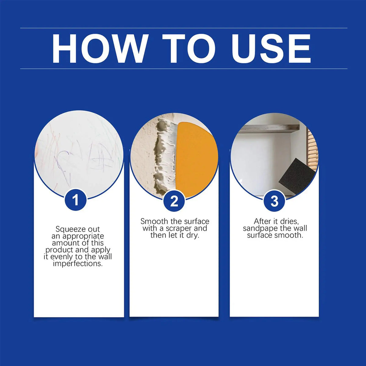Drywall Repair Kit – Wall Hole & Crack Putty Paste + Scraper Wall Repair Putty Axl