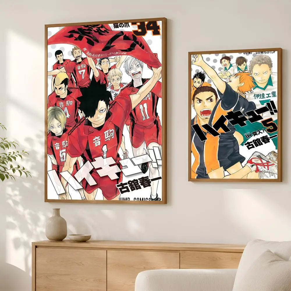 Haikyuu Anime Wall Poster – Self-Stick HD Waterproof Art Anime Wall Poster Axl
