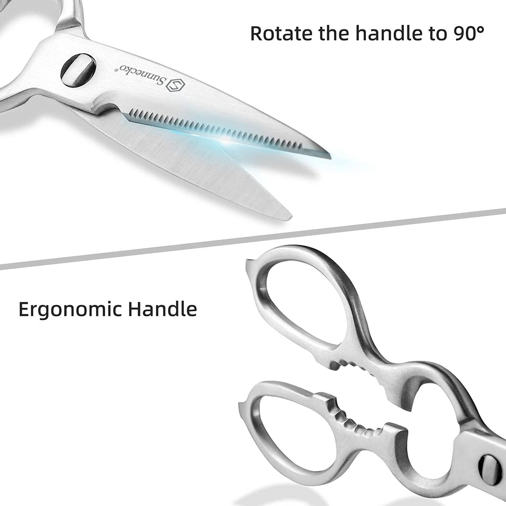 Sunnecko Ultra Sharp Kitchen Shears – Stainless Steel Scissors Kitchen Shears Axl