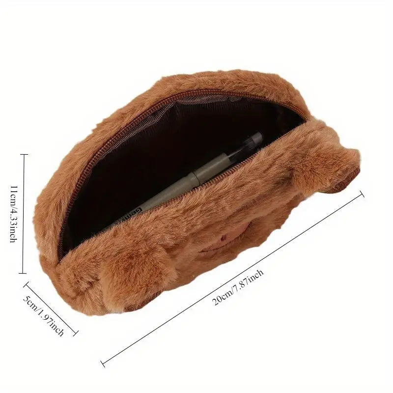Capybara Plush Pencil Case – Large Capacity Student Pouch Plush Pencil Case Axl