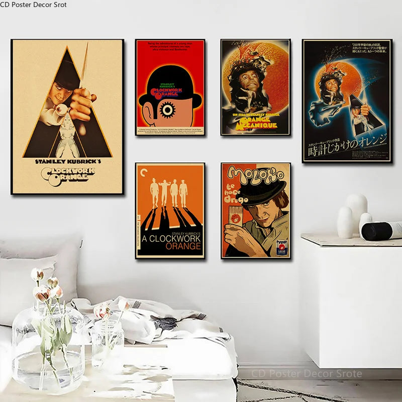 A Clockwork Orange Vintage Movie Poster – Kraft Paper Wall Art Movie Wall Poster Axl