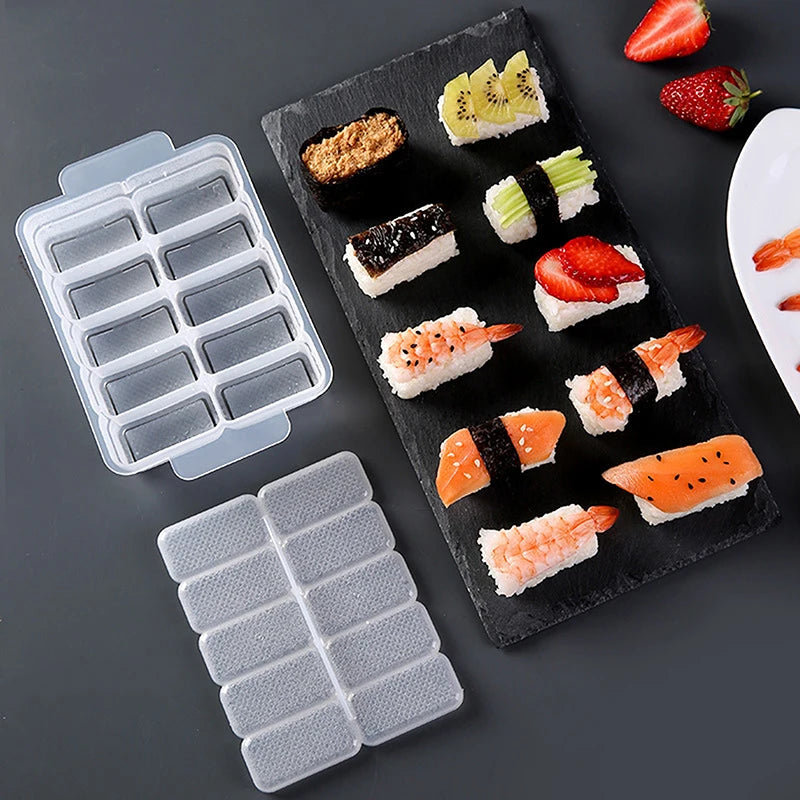 5 & 10 Grid Onigiri Rice Ball Mold – Non-Stick Sushi Maker Sushi Rice Mold Axl