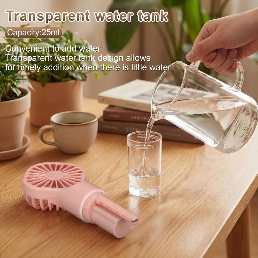 Mini Portable Spray Fan – 4-Speed USB Rechargeable Mist Fan Portable Spray Fan Axl