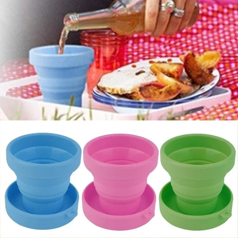 Foldable Silicone Travel Cup – Collapsible Portable Drinking Cup Collapsible Travel Cup Axl