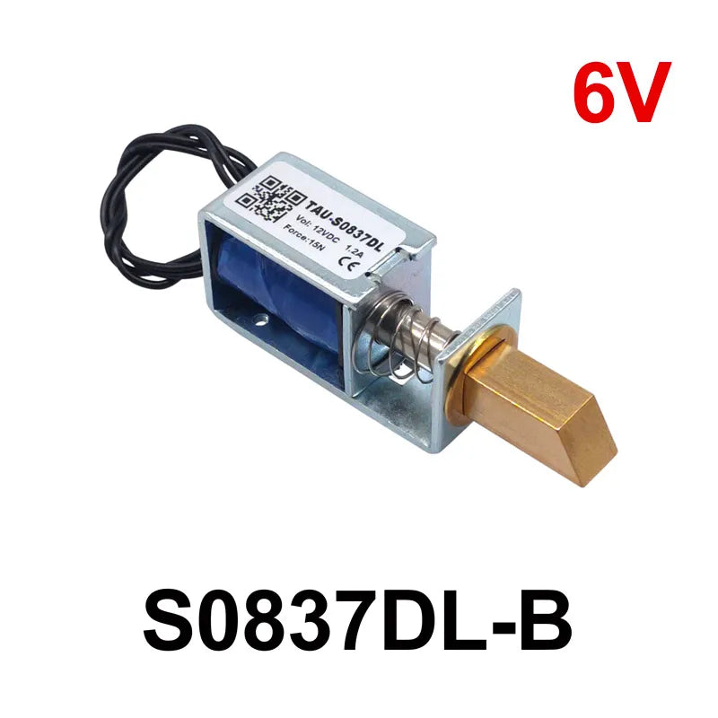 DC 6V/12V/24V Electromagnet Cabinet Door Lock – 10mm Stroke Electric Solenoid Lock Axl S0837DL B 6V 15N
