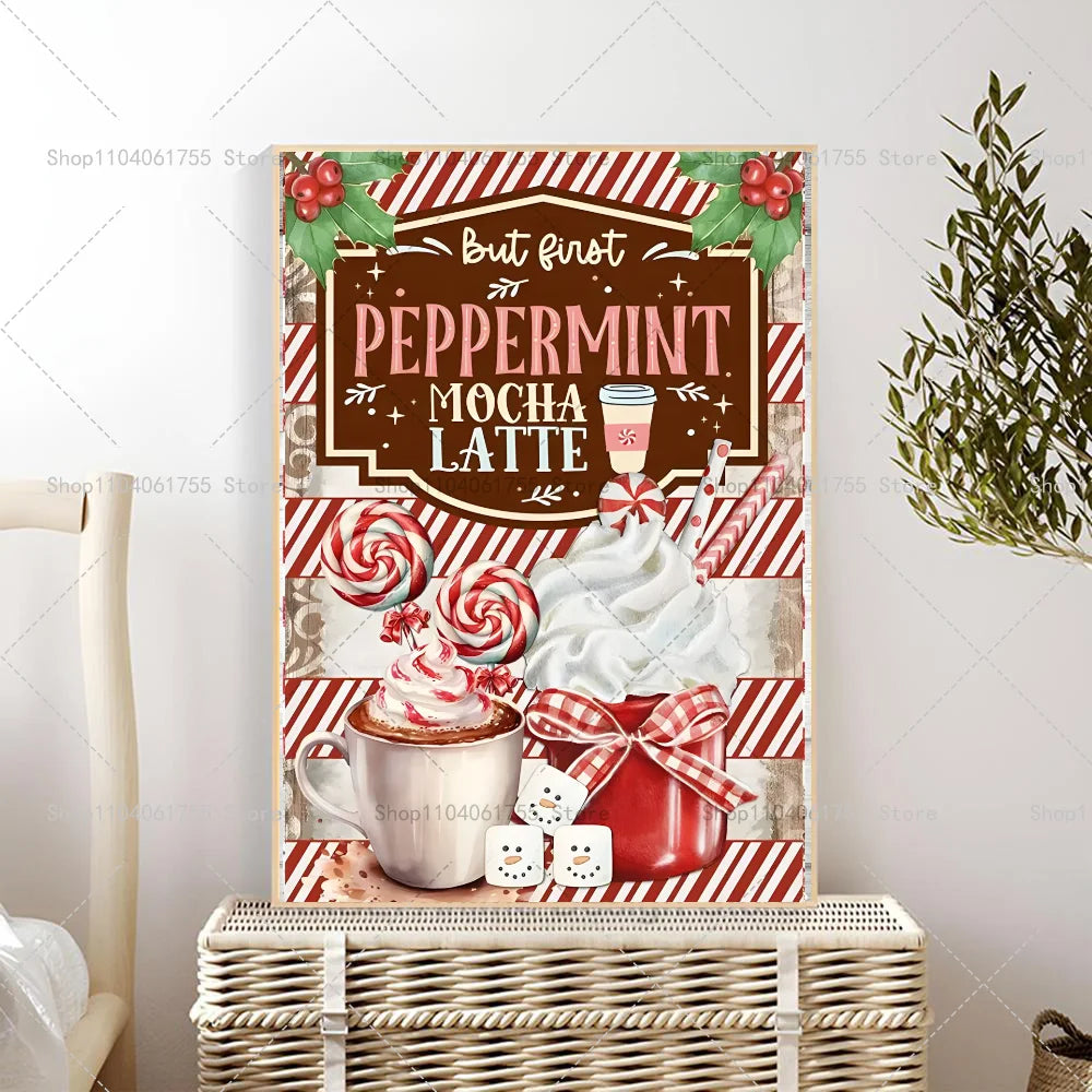 Christmas Hot Chocolate Gingerbread Wall Poster | Self-Adhesive Wall Art Poster Axl z6 21x30cm No Frame