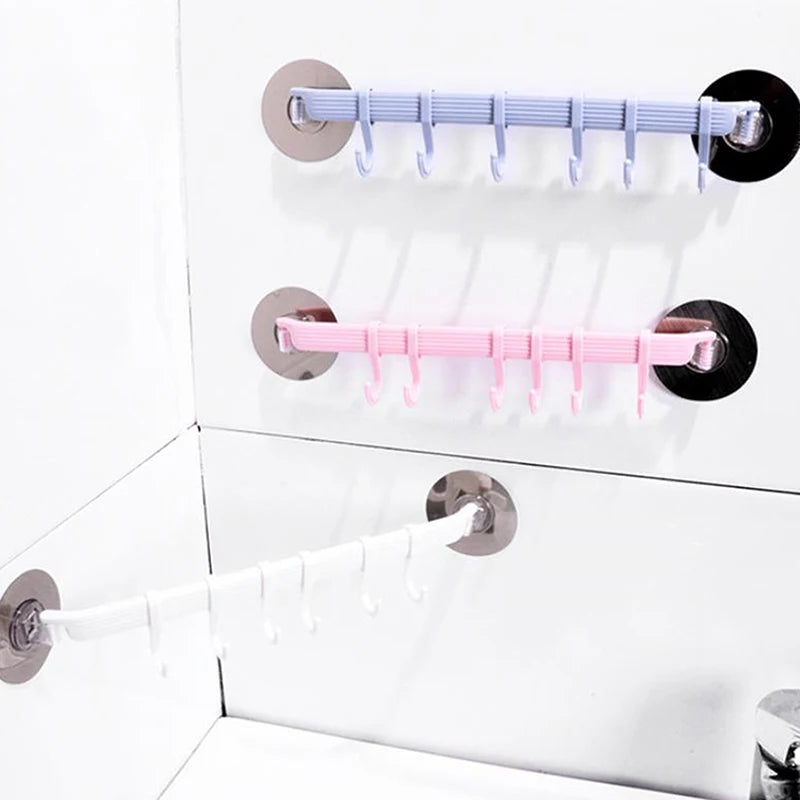 6-Row Suction Cup Corner Hook – No-Drill Bathroom Organizer Suction Cup Hook Axl
