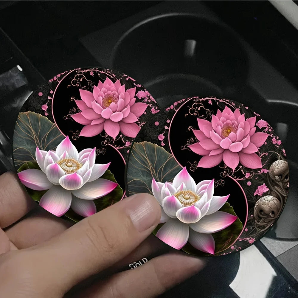 Lotus EVA Absorbent Coasters – Car, Home & Office Use Absorbent Coaster Set Axl