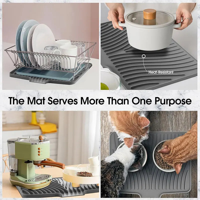Extra Large Silicone Dish Drying Mat – Non-Slip Kitchen Pad Dish Drying Mat Axl