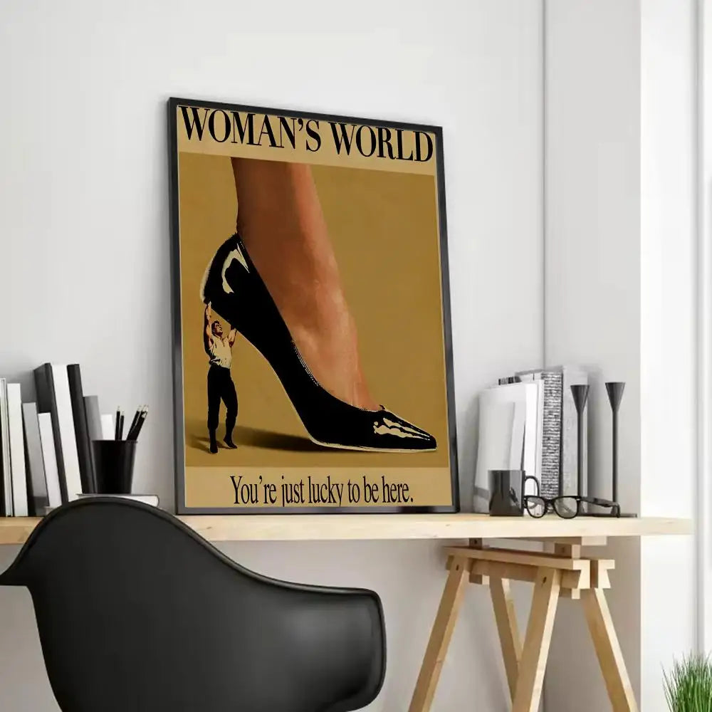 Women & Leopard Canvas Wall Art – Unframed Poster | Home Decor Canvas Wall Art Axl