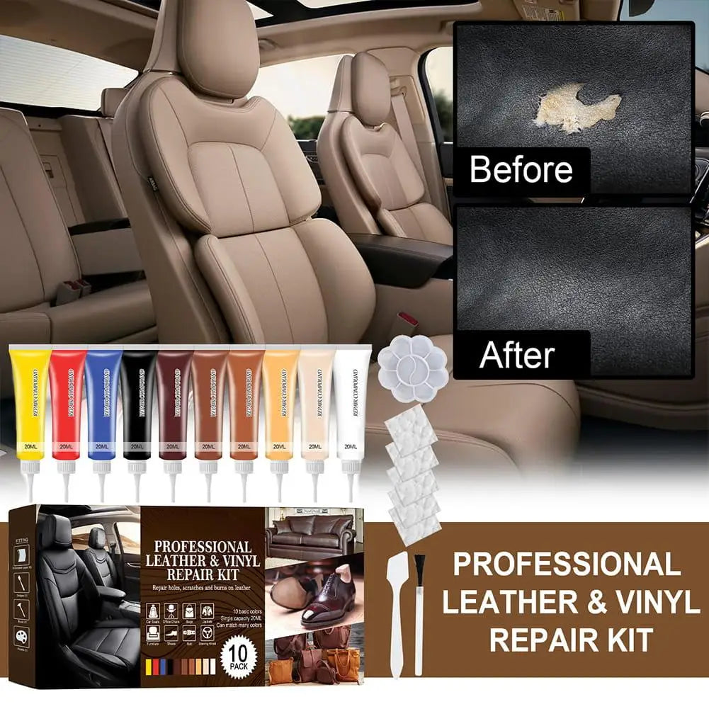 10-Color Leather Repair Kit – DIY Scratch & Scuff Restore Leather Repair Kit Axl