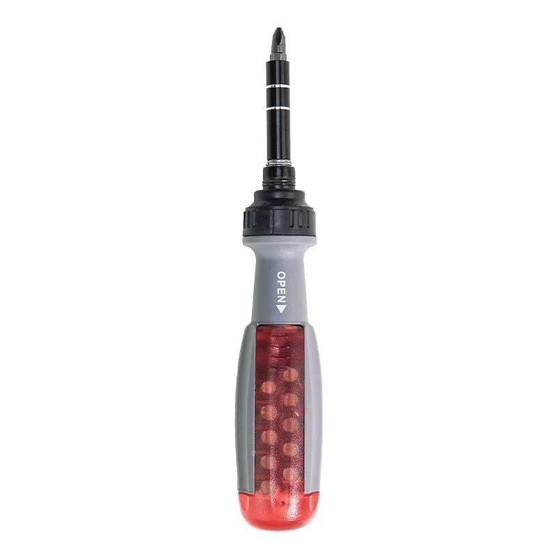 Multifunctional Ratchet Screwdriver Set – Telescopic Bit Driver Ratchet Screwdriver Set Axl red