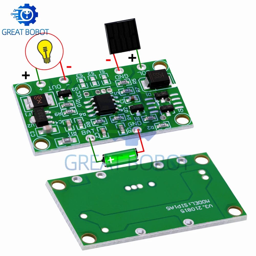 Solar PCBA Controller Board 3.7V 6V 12V 1A – Lawn & Garden Lights Solar Controller Board Axl