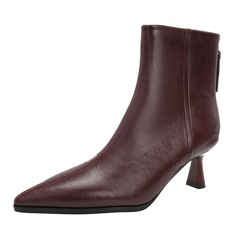 Women's Pointed Toe Stiletto Ankle Boots with Side Zip Stiletto Ankle Boots Axl