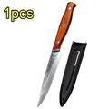 Damascus Pattern Kitchen Slicing Knife – 10Cr Steel & Wood Handle Kitchen Slicing Knife Axl WHITE