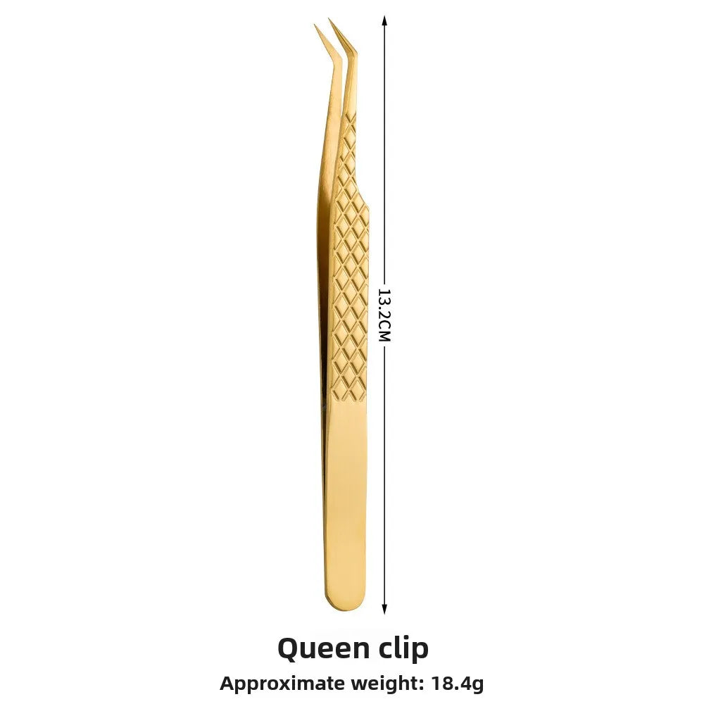 Golden Net Pattern Eyelash Extension Tweezers | Precision Lash Clip Eyelash Tweezers Axl Gold-1.5mmNetted Pri