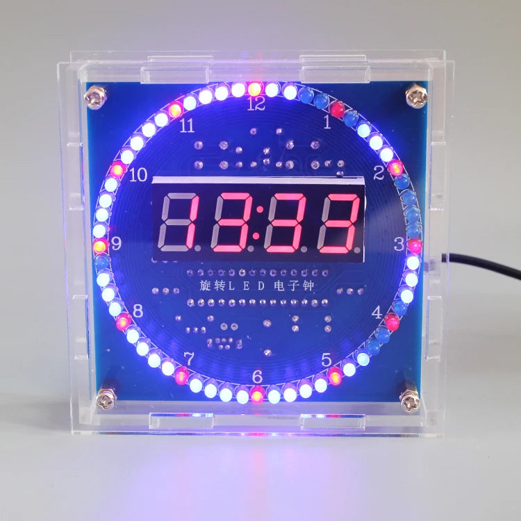 DIY LED Digital Clock Kit DS1302 – Rotating Display & Temp DIY Electronics Kit Axl